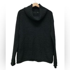 New! Love by Design cowl neck oversize popcorn pullover sweater, black, size XS